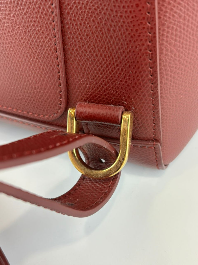 Mini Maestra Pebbled Leather Bag in Spice