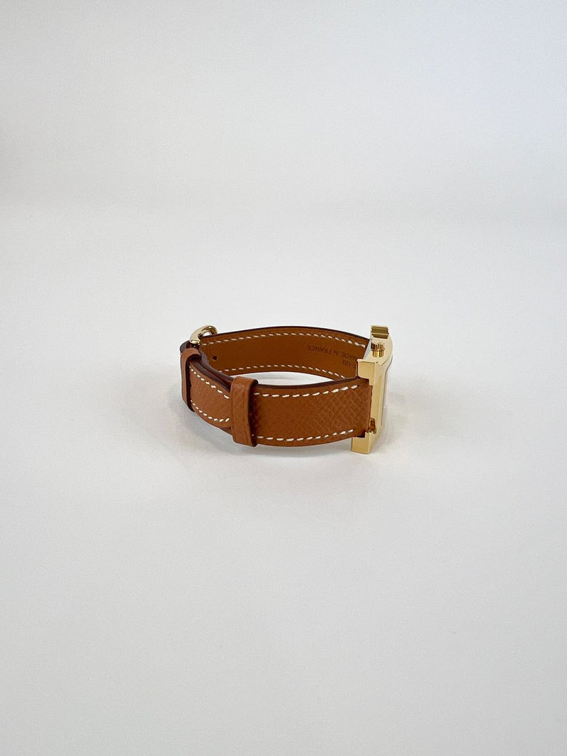 Heure 25mm H Watch in Gold Chestnut Strap GHW