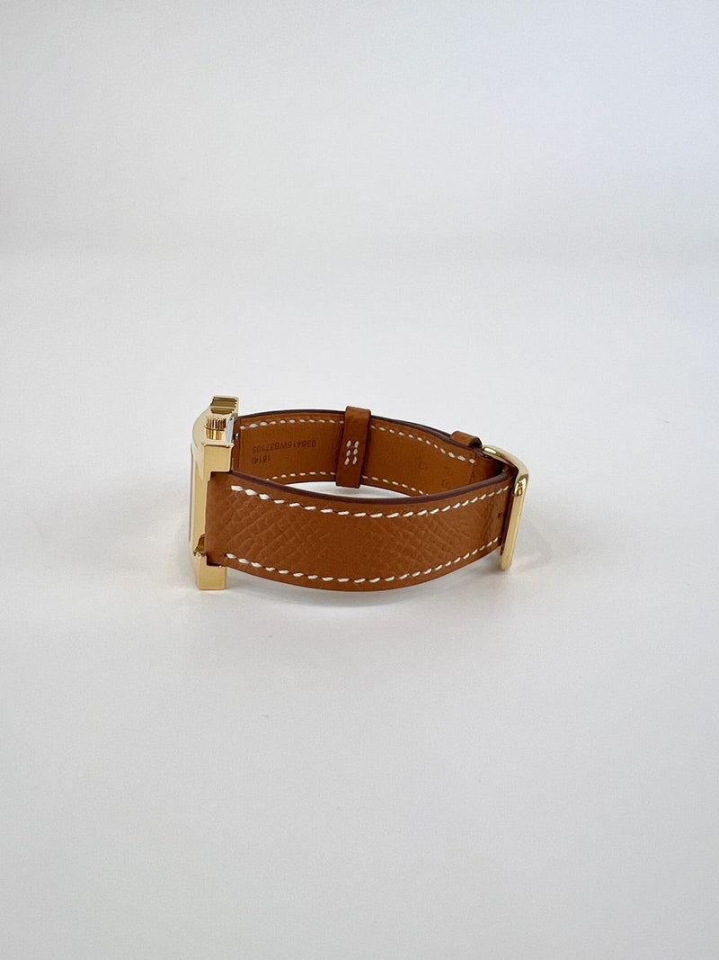 Heure 25mm H Watch in Gold Chestnut Strap GHW