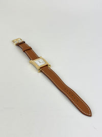 Heure 25mm H Watch in Gold Chestnut Strap GHW