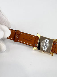 Heure 25mm H Watch in Gold Chestnut Strap GHW