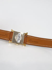 Heure 25mm H Watch in Gold Chestnut Strap GHW