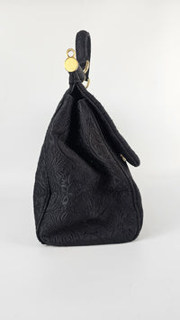 Miss Sicily Black Brocade Fabric Bag