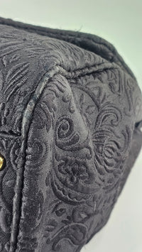 Miss Sicily Black Brocade Fabric Bag