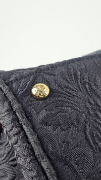 Miss Sicily Black Brocade Fabric Bag