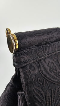 Miss Sicily Black Brocade Fabric Bag