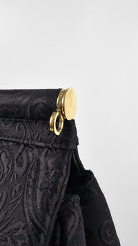 Miss Sicily Black Brocade Fabric Bag