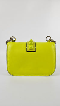 Rockstud Small Glam Lock Bag in Fluo