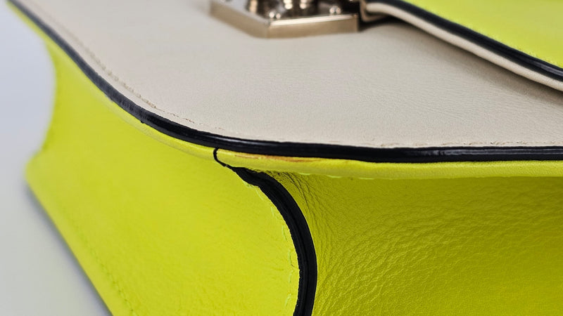 Rockstud Small Glam Lock Bag in Fluo