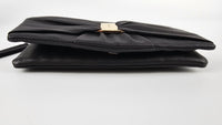 Nero Lambskin Leather Bow Flap Wristlet