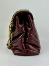 Medium Burgundy Quilted Leather Loulou Shoulder Bag