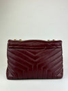 Medium Burgundy Quilted Leather Loulou Shoulder Bag