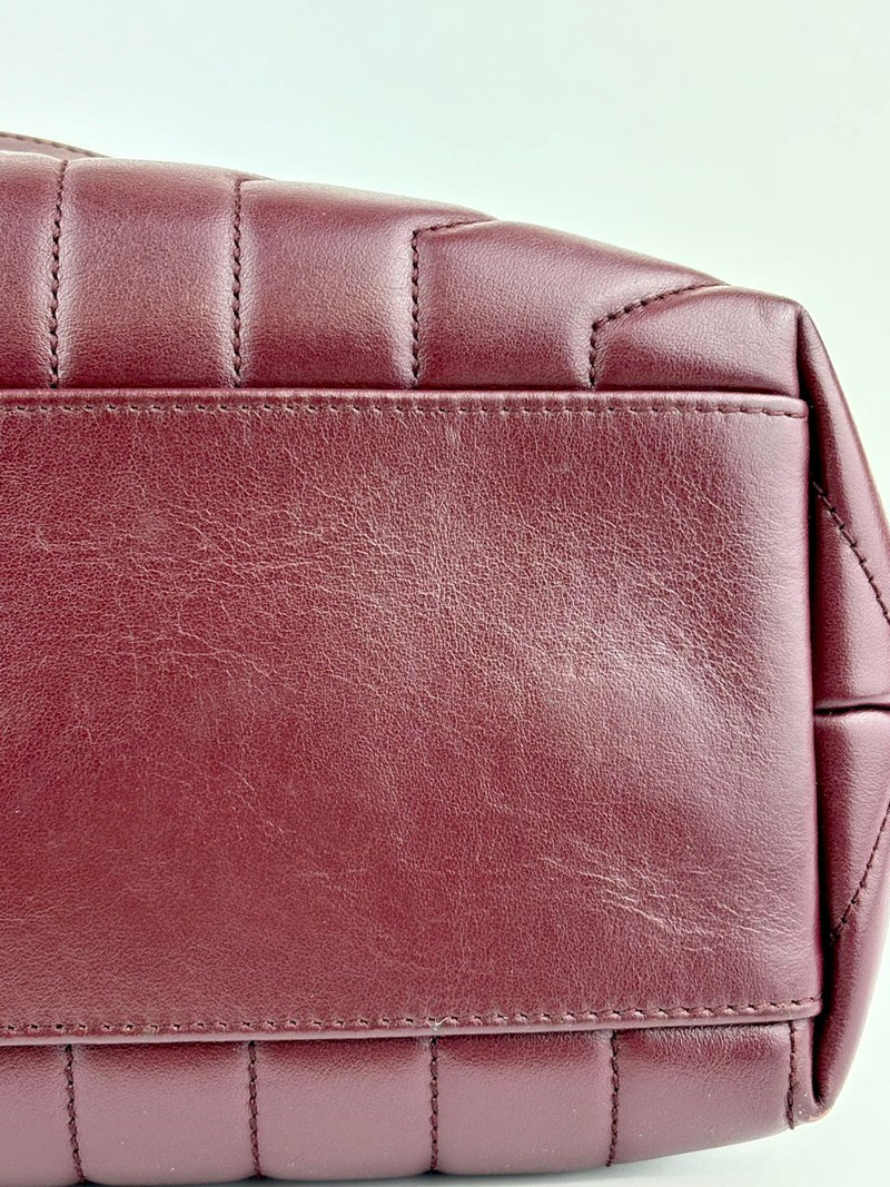 Medium Burgundy Quilted Leather Loulou Shoulder Bag