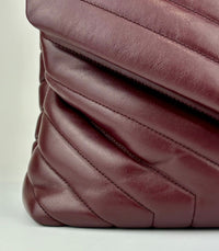 Medium Burgundy Quilted Leather Loulou Shoulder Bag