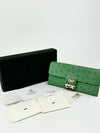 Green Ostrich Long Wallet