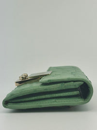 Green Ostrich Long Wallet