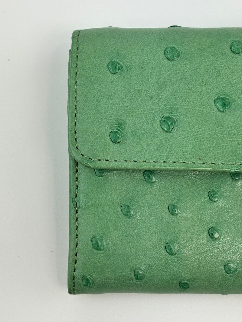 Green Ostrich Long Wallet