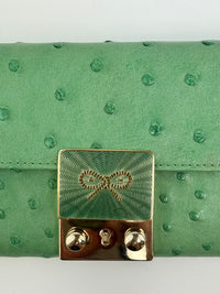 Green Ostrich Long Wallet