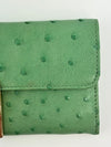 Green Ostrich Long Wallet