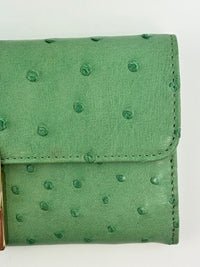 Green Ostrich Long Wallet