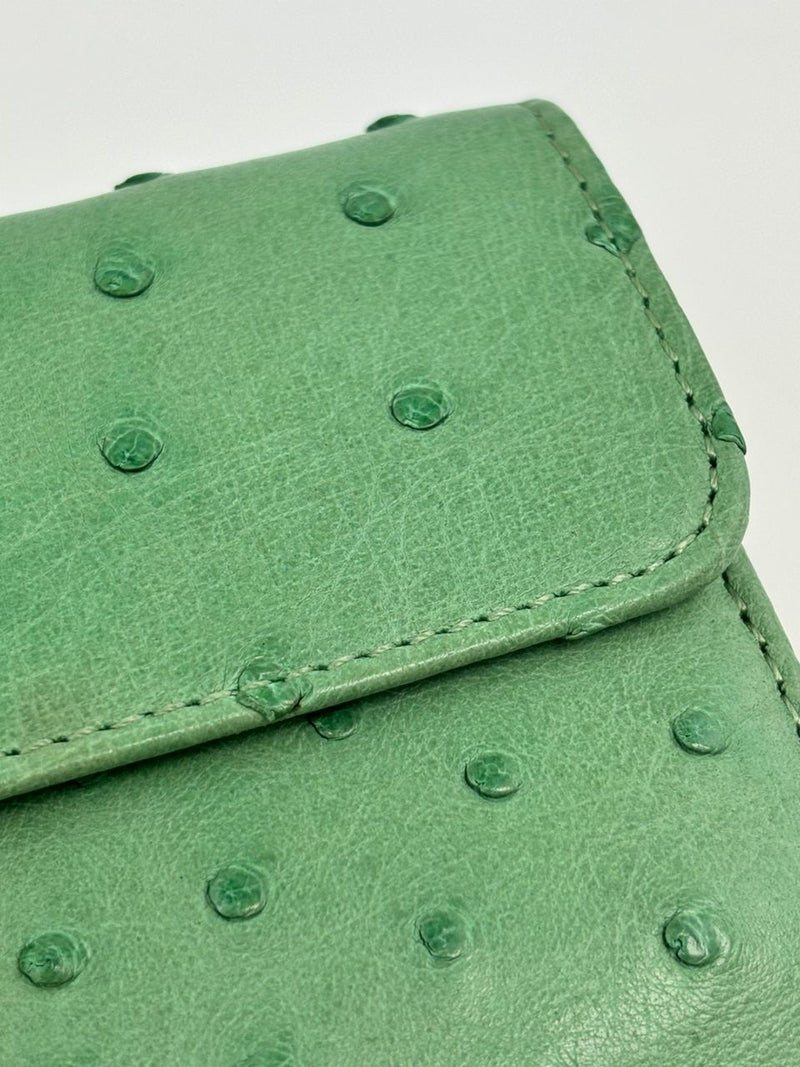 Green Ostrich Long Wallet