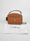 C4678 Brown Lunchbox Top Handle Crossbody With Quilting