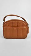 C4678 Brown Lunchbox Top Handle Crossbody With Quilting