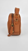 C4678 Brown Lunchbox Top Handle Crossbody With Quilting