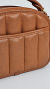 C4678 Brown Lunchbox Top Handle Crossbody With Quilting