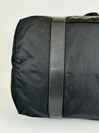 V49Z Nylon and Saffiano Leather Duffle Bag Nero