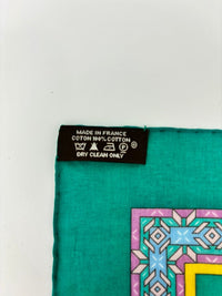 Belles Scarf of Mexico V. Jamin Carre 65 Green Cotton Scarf