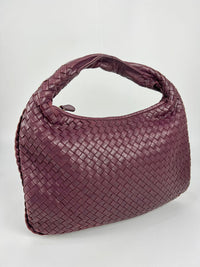 Intrecciato Medium Hobo in Aubergine