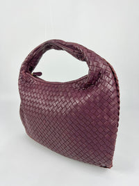 Intrecciato Medium Hobo in Aubergine