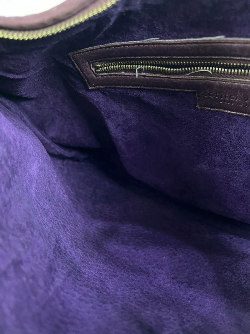 Intrecciato Medium Hobo in Aubergine