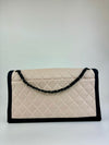 Medium Two Tone Flap Bag Quilted Lambskin with Grosgrain