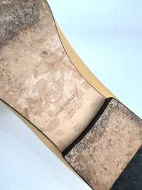 Ballet Flats Beige Lambskin, Black Grosgrain Size 36 C