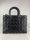 Large Lady Dior in Black Lambskin SHW