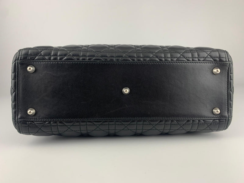 Large Lady Dior in Black Lambskin SHW