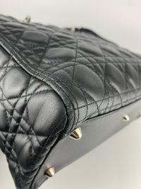 Large Lady Dior in Black Lambskin SHW