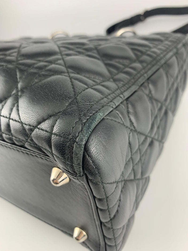 Large Lady Dior in Black Lambskin SHW