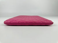 Large O-Case in Hot Pink Quilted Caviar