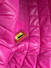 Large O-Case in Hot Pink Quilted Caviar