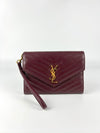 617662 Cassandre Matelasse Flap Pouch in Burgundy Quilted Grain de Poudre Embossed Leather&nbsp;