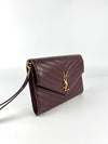 617662 Cassandre Matelasse Flap Pouch in Burgundy Quilted Grain de Poudre Embossed Leather&nbsp;