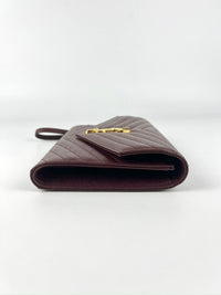 617662 Cassandre Matelasse Flap Pouch in Burgundy Quilted Grain de Poudre Embossed Leather&nbsp;