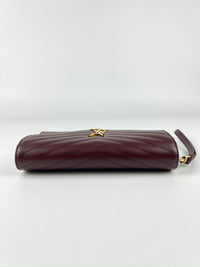 617662 Cassandre Matelasse Flap Pouch in Burgundy Quilted Grain de Poudre Embossed Leather&nbsp;