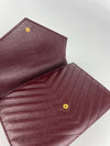 617662 Cassandre Matelasse Flap Pouch in Burgundy Quilted Grain de Poudre Embossed Leather&nbsp;