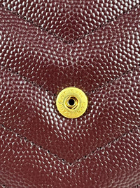 617662 Cassandre Matelasse Flap Pouch in Burgundy Quilted Grain de Poudre Embossed Leather&nbsp;