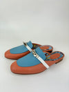 Pink/Blue Leather Oz Flat Mules