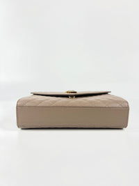 Envelope Medium Flap Bag in Quilted Grain de Poudre Embossed Leather